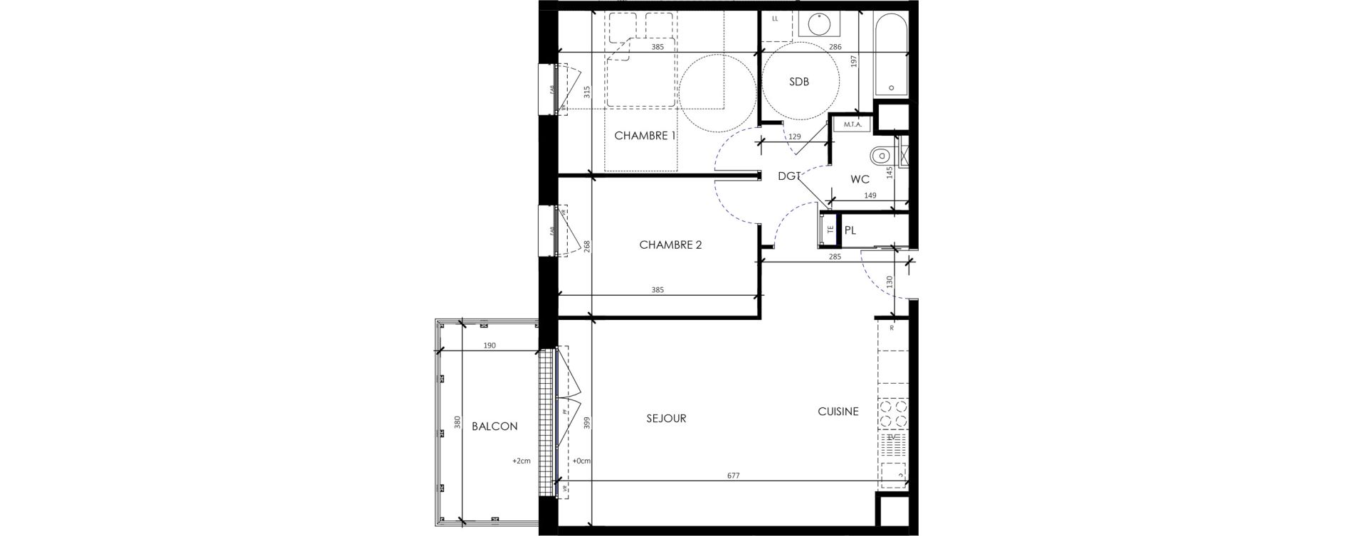 Appartement T3 de 64,76 m2 &agrave; Barneville-Carteret Centre