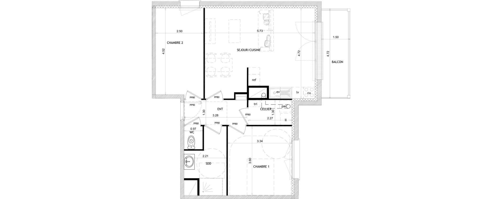 Appartement T3 de 63,96 m2 &agrave; Barneville-Carteret Centre