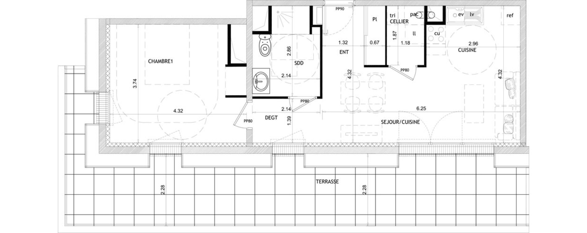 Appartement T2 de 49,82 m2 &agrave; Barneville-Carteret Centre