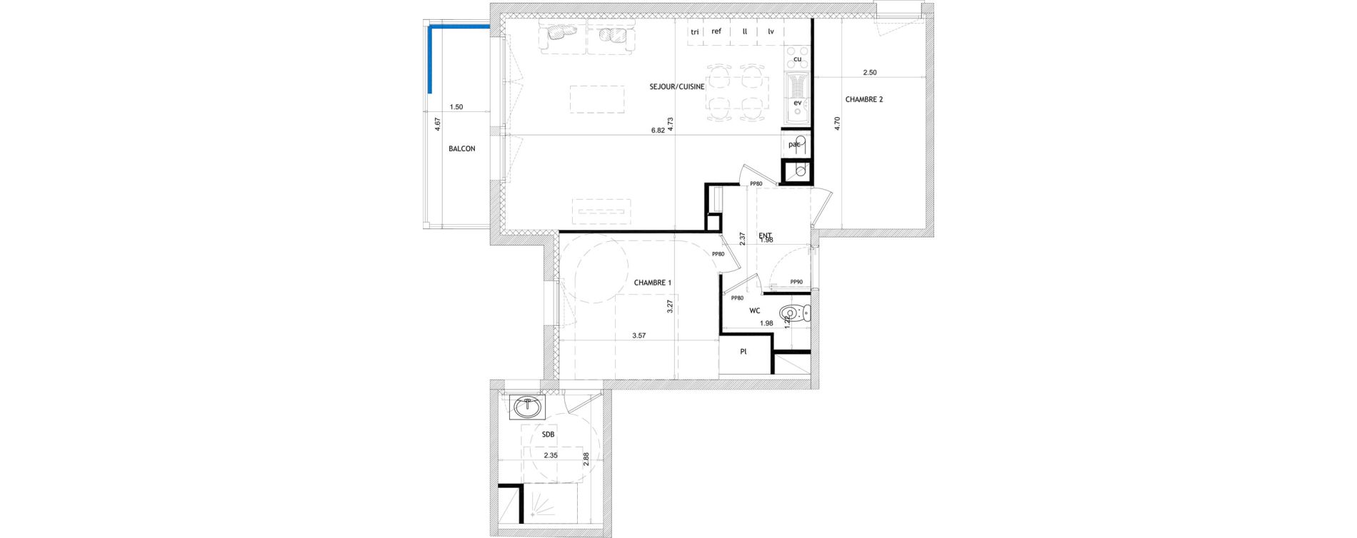 Appartement T3 de 66,66 m2 &agrave; Barneville-Carteret Centre