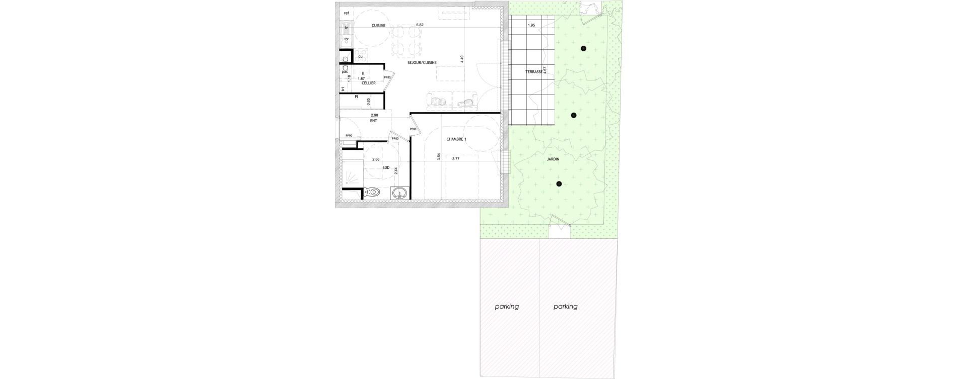 Appartement T2 de 52,02 m2 &agrave; Barneville-Carteret Centre