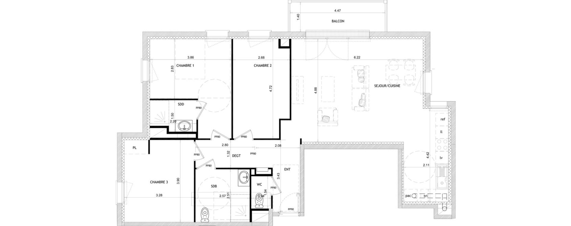 Appartement T4 de 97,73 m2 &agrave; Barneville-Carteret Centre