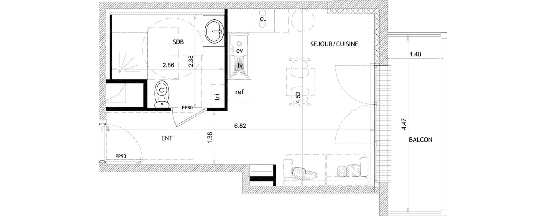 Appartement T1 de 26,47 m2 &agrave; Barneville-Carteret Centre