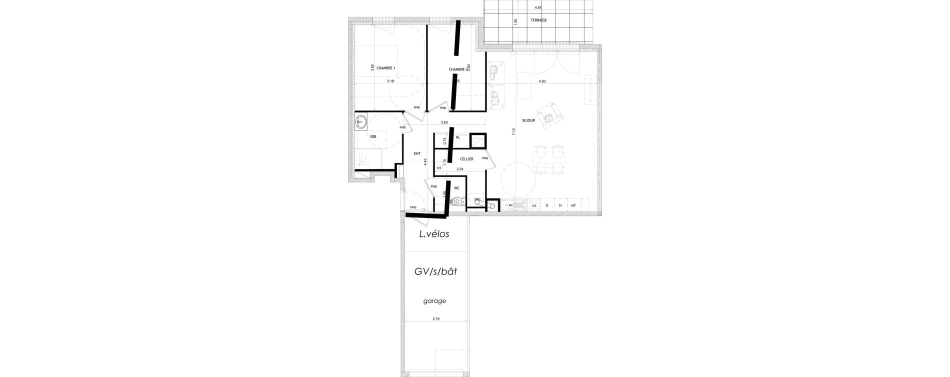 Appartement T3 de 76,12 m2 &agrave; Barneville-Carteret Centre