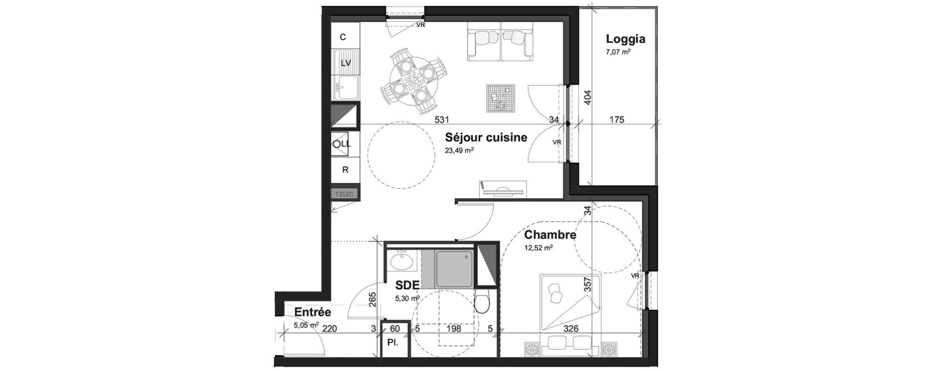 Appartement T2 de 46,36 m2 &agrave; Cherbourg-Octeville Centre