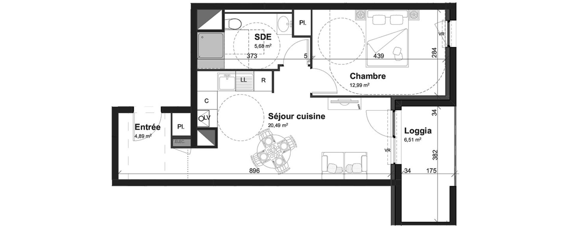 Appartement T2 de 44,05 m2 &agrave; Cherbourg-Octeville Centre