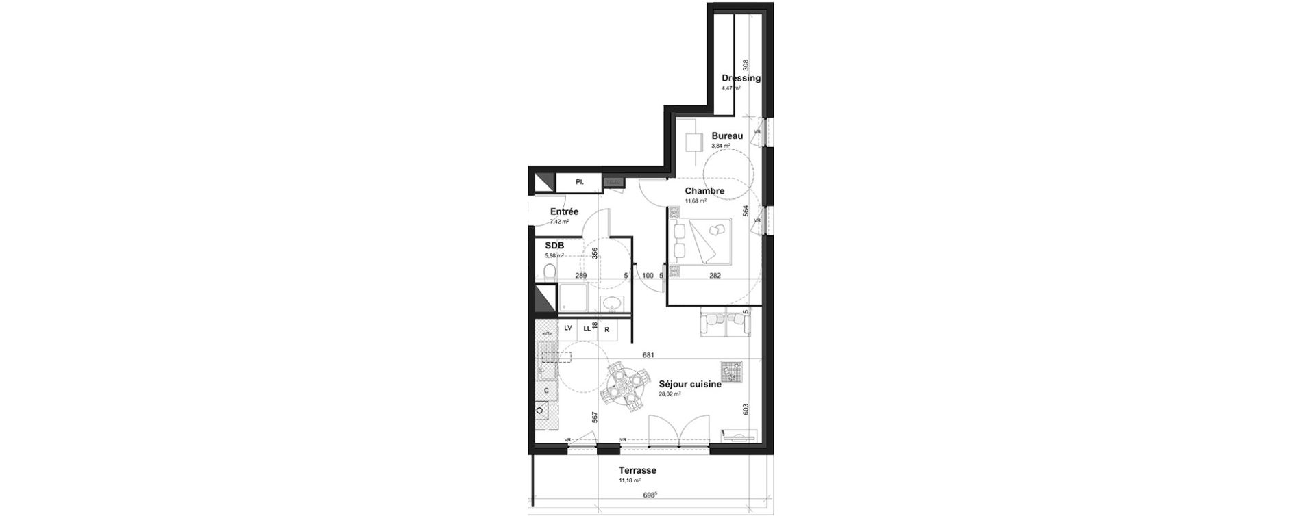 Appartement T2 de 61,41 m2 &agrave; Cherbourg-Octeville Centre