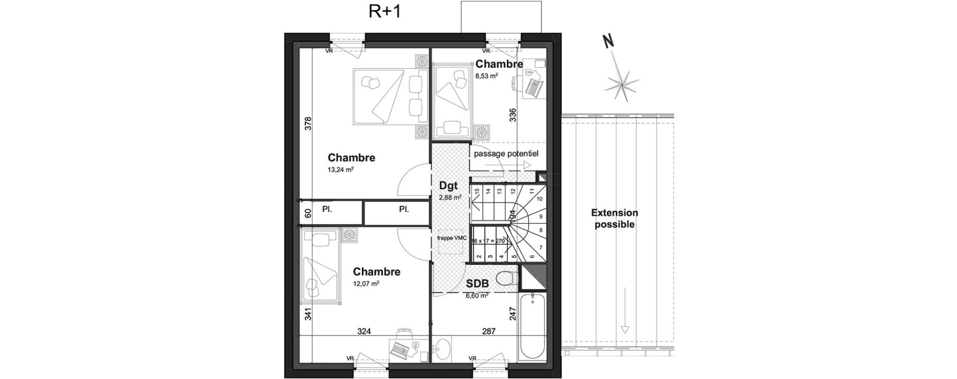 Maison T4 de 86,65 m2 &agrave; Cherbourg-Octeville Centre