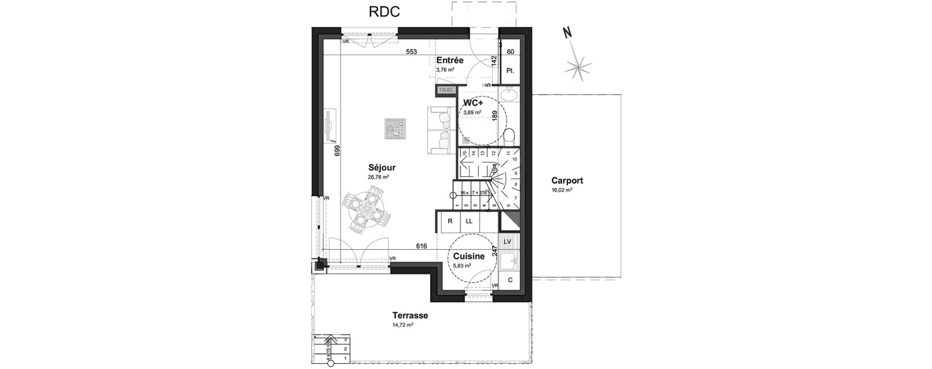Maison T4 de 80,12 m2 &agrave; Cherbourg-Octeville Centre