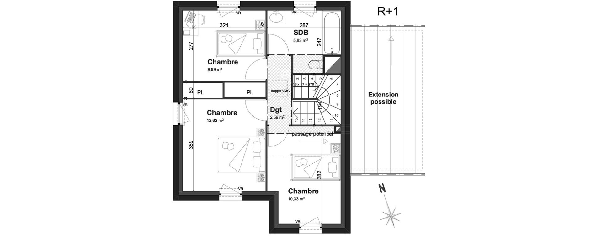 Maison T4 de 82,69 m2 &agrave; Cherbourg-Octeville Centre