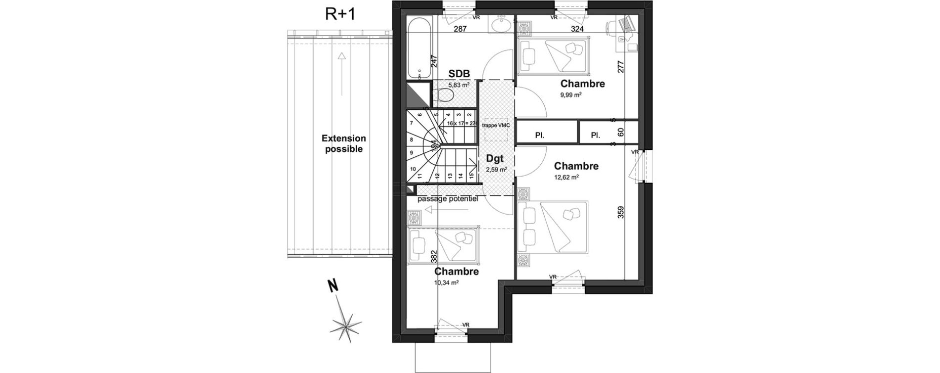 Maison T4 de 82,70 m2 &agrave; Cherbourg-Octeville Centre