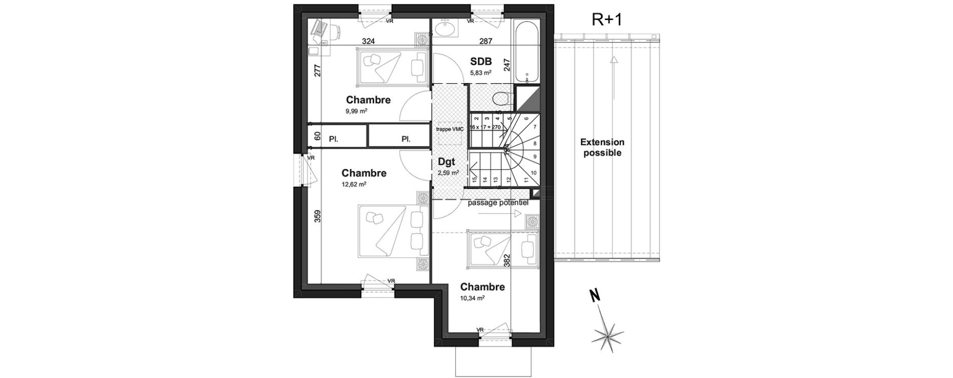 Maison T4 de 82,70 m2 &agrave; Cherbourg-Octeville Centre