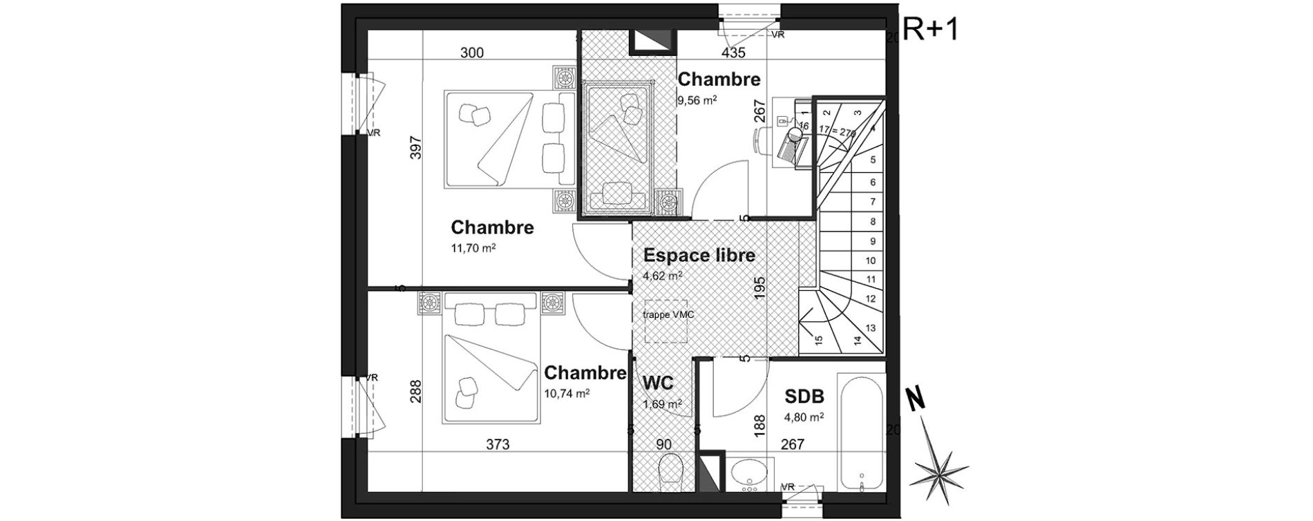 Maison T4 de 85,56 m2 &agrave; Cherbourg-Octeville Centre