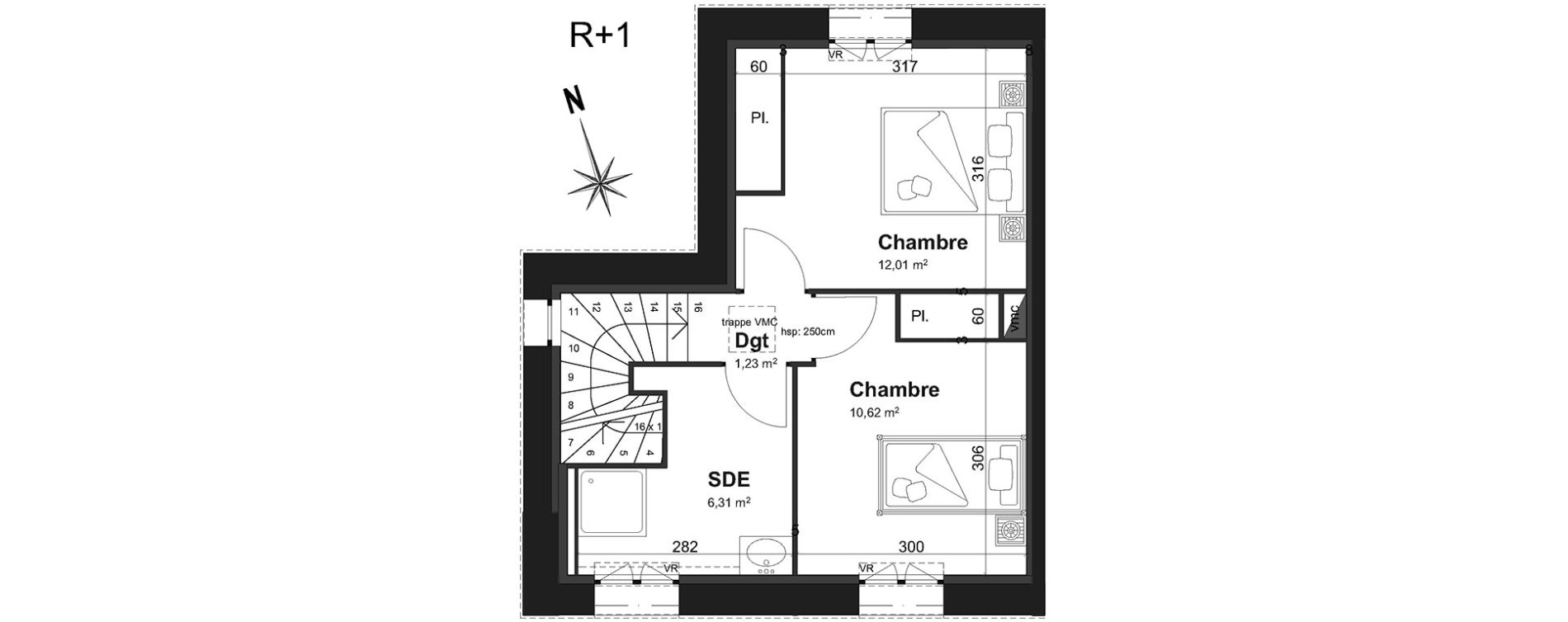 Maison T3 de 57,04 m2 &agrave; Cherbourg-Octeville Centre