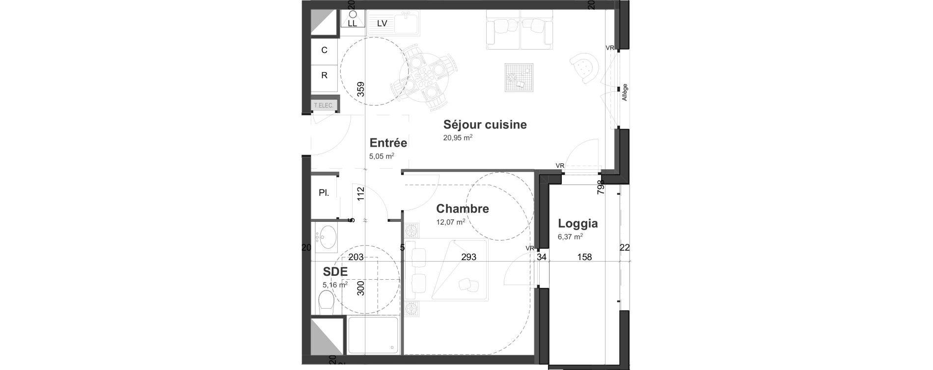 Appartement T2 de 43,23 m2 &agrave; Cherbourg-Octeville Centre