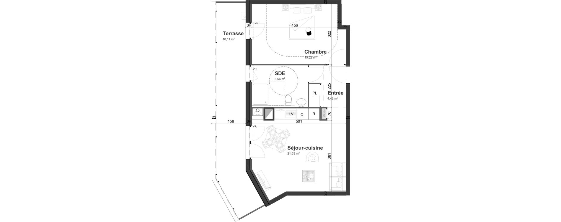 Appartement T2 de 48,13 m2 &agrave; Cherbourg-Octeville Centre