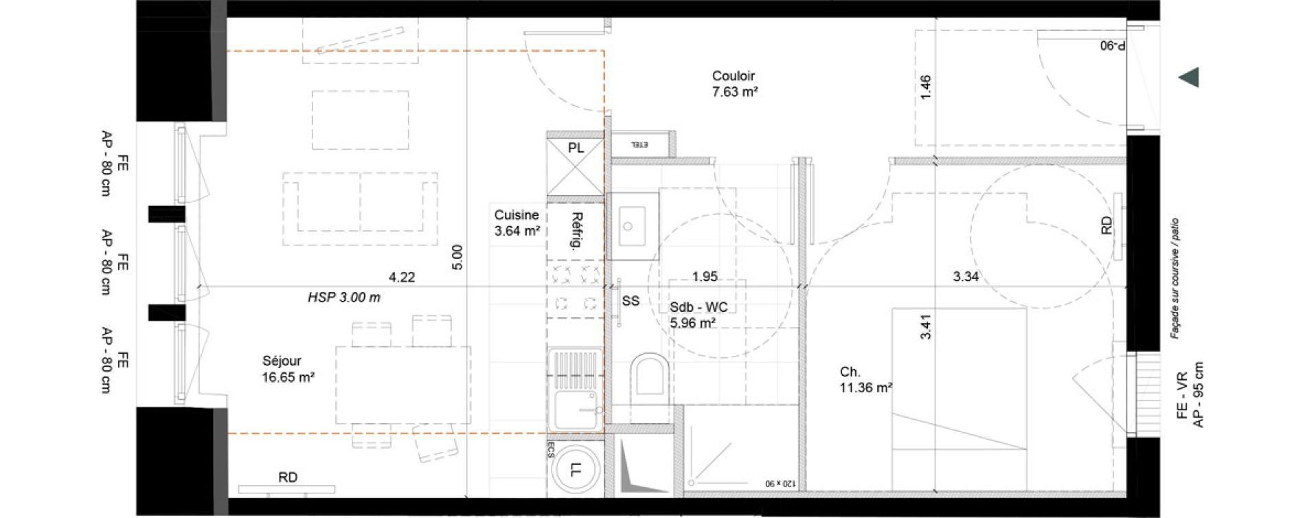 Appartement T2 de 45,24 m2 &agrave; Cherbourg-Octeville Cherbourg