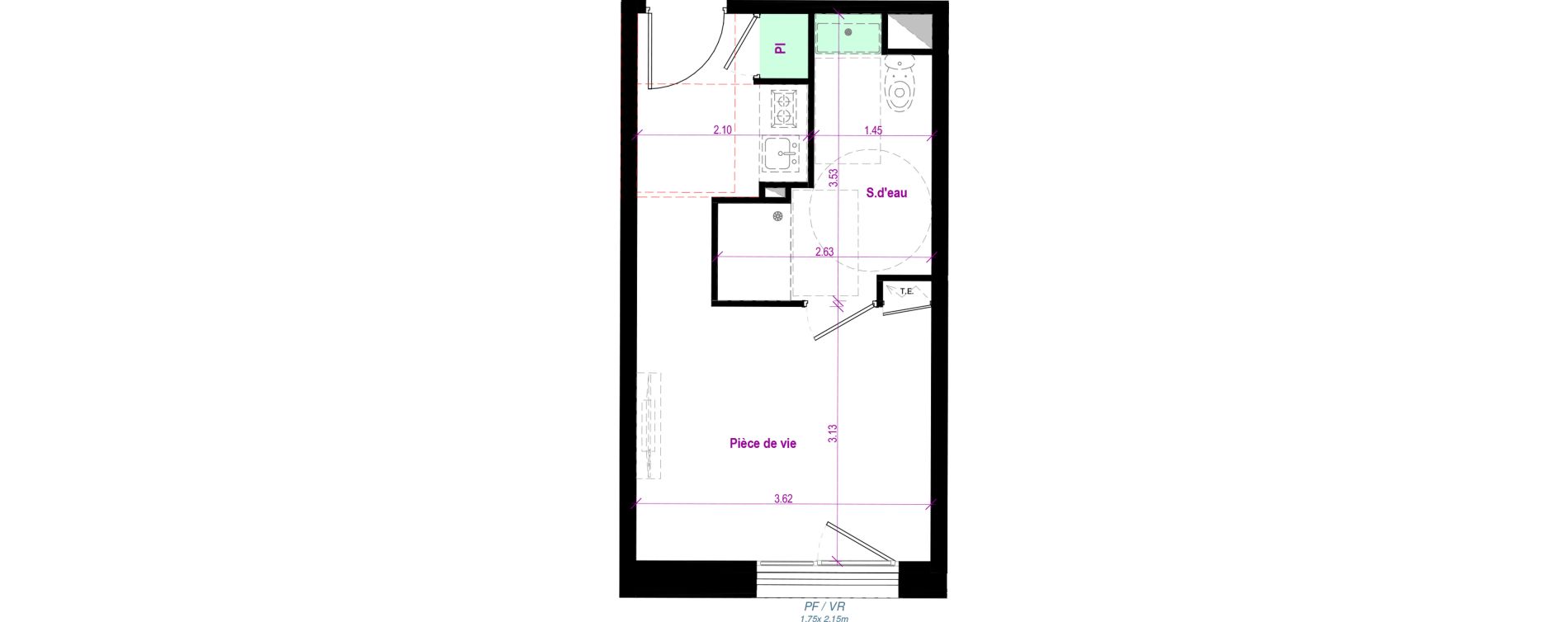 Appartement T1 de 23,16 m2 &agrave; Cherbourg-Octeville Val de saire - h&ocirc;pital