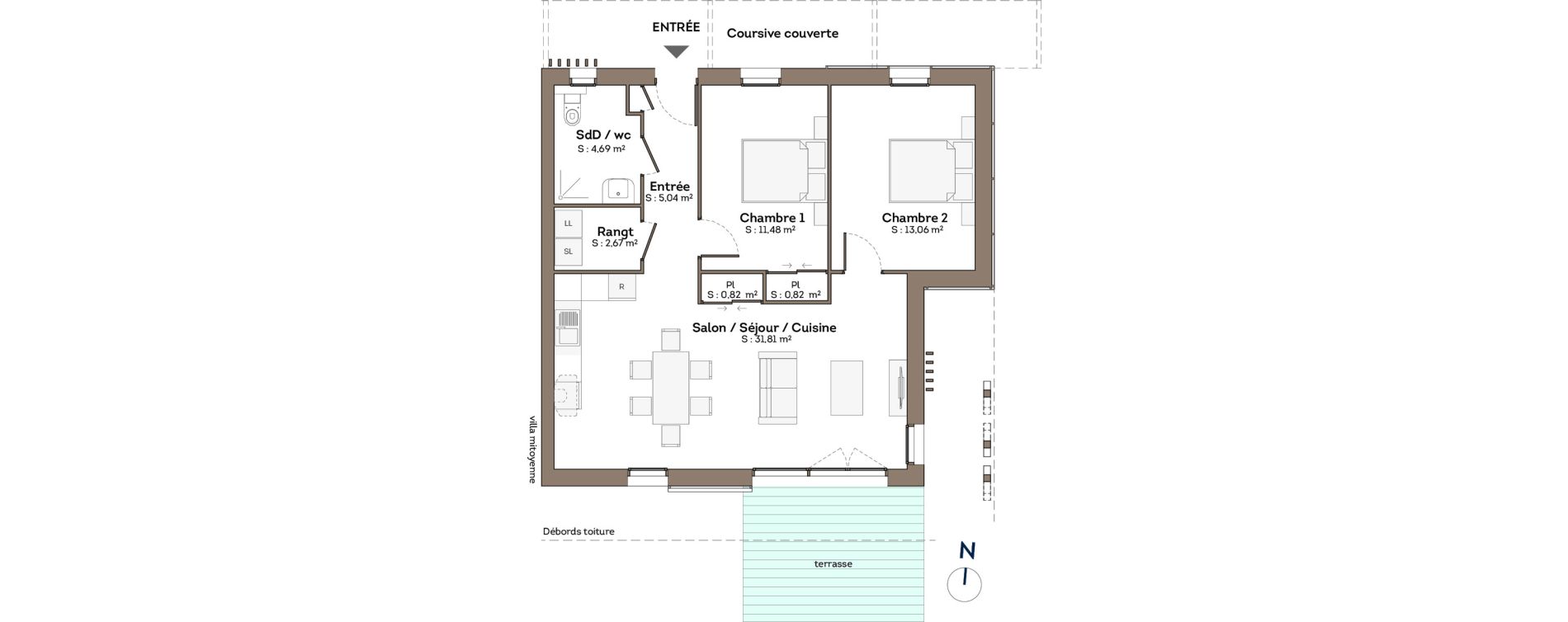 Maison T3 de 70,39 m2 &agrave; Coutances Centre