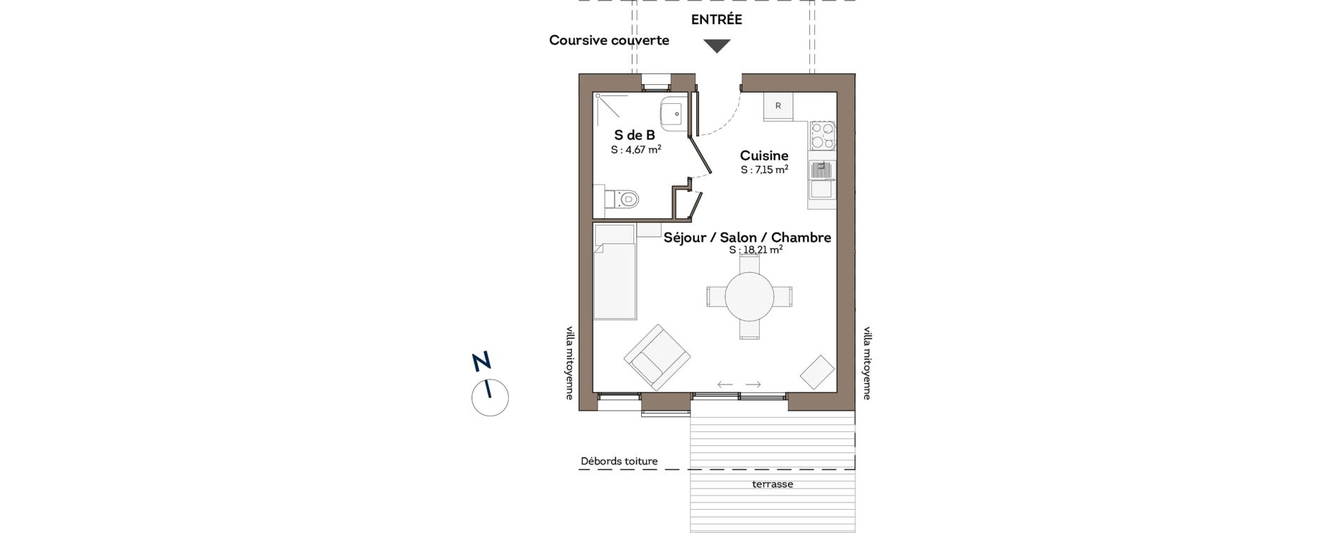 Maison T1 de 30,03 m2 &agrave; Coutances Centre