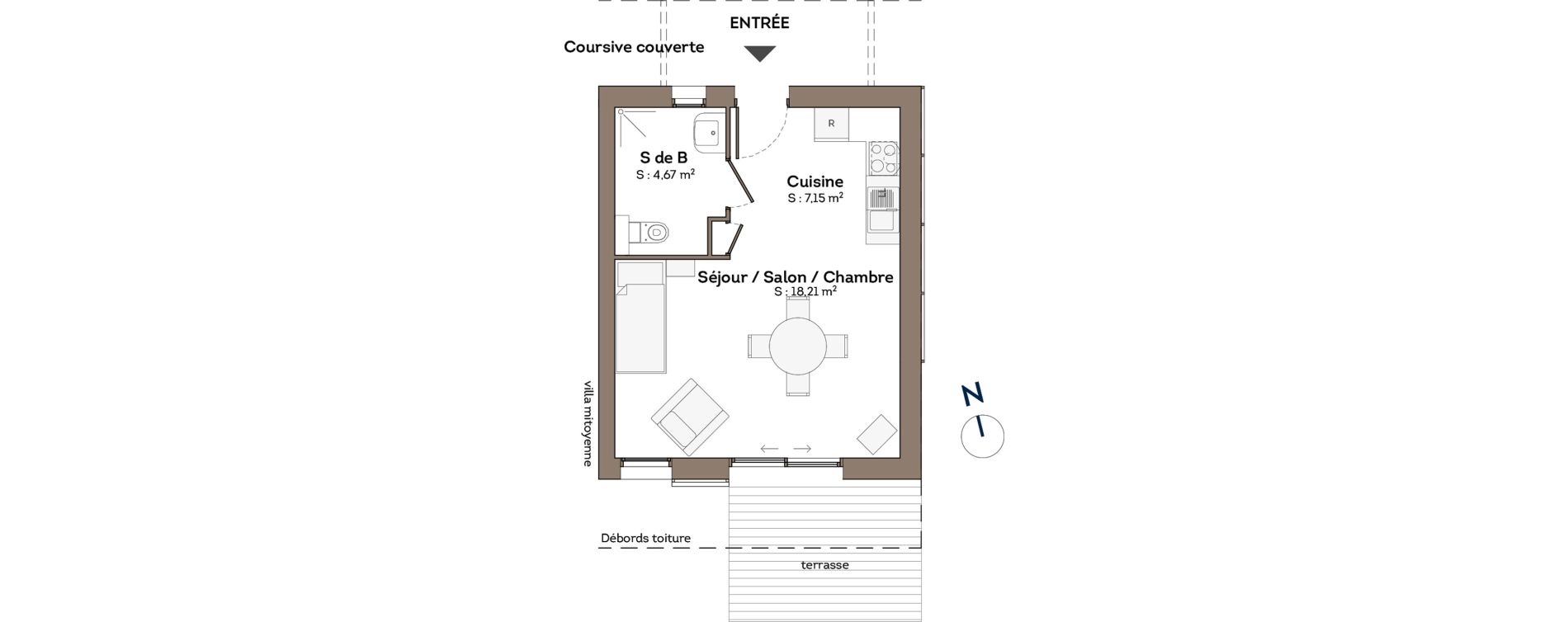 Maison T1 de 30,03 m2 &agrave; Coutances Centre