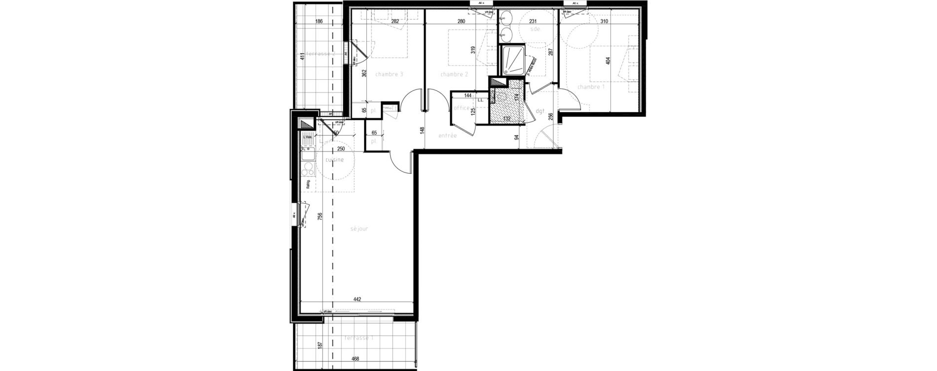 Appartement T4 de 84,83 m2 &agrave; Donville-Les-Bains Centre