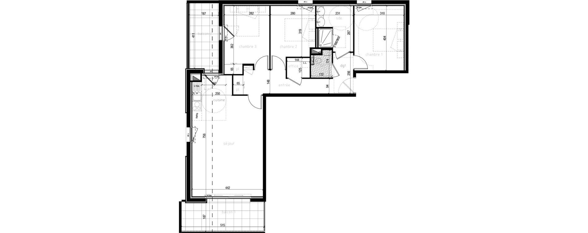 Appartement T4 de 84,78 m2 &agrave; Donville-Les-Bains Centre