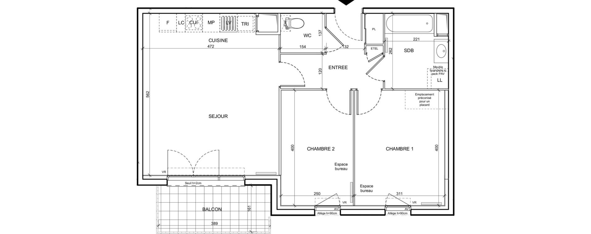Appartement T3 de 62,60 m2 &agrave; Donville-Les-Bains Centre