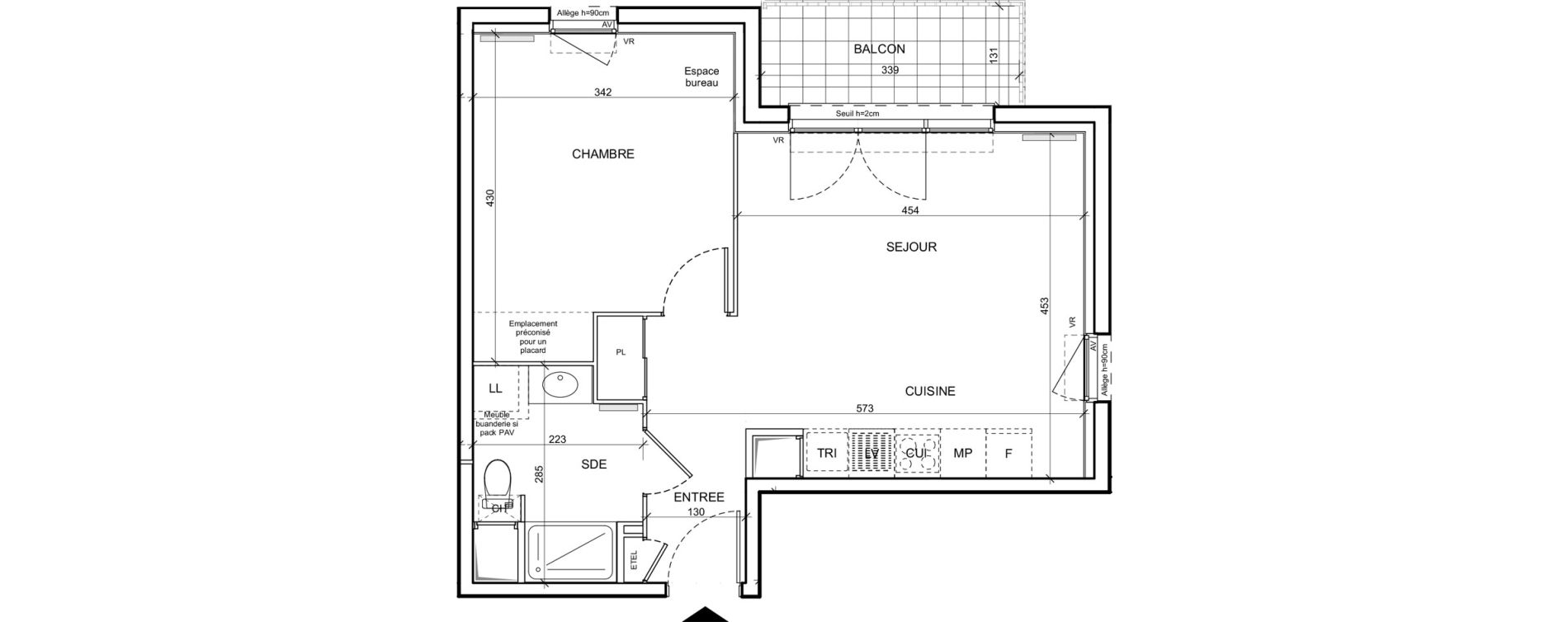 Appartement T2 de 44,10 m2 &agrave; Donville-Les-Bains Centre