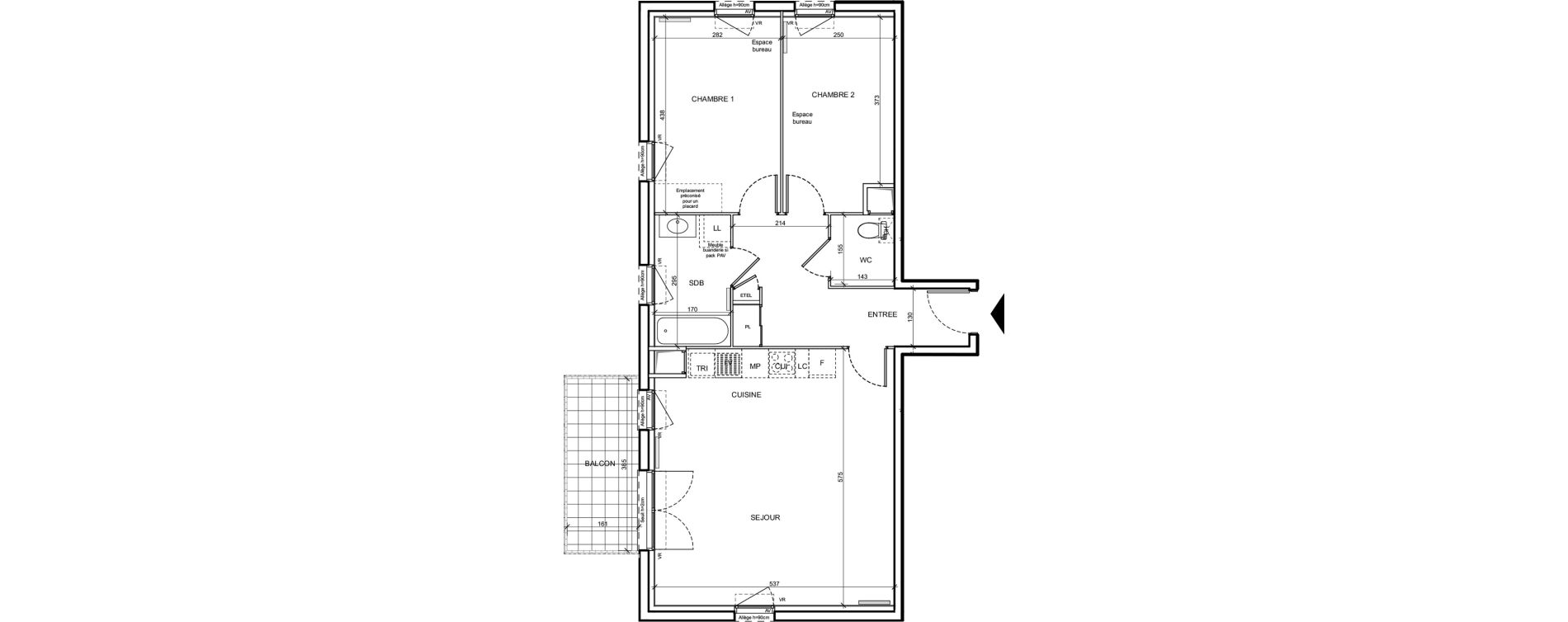 Appartement T3 de 70,80 m2 &agrave; Donville-Les-Bains Centre