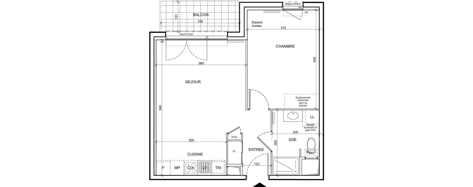 Appartement T2 de 44,10 m2 &agrave; Donville-Les-Bains Centre
