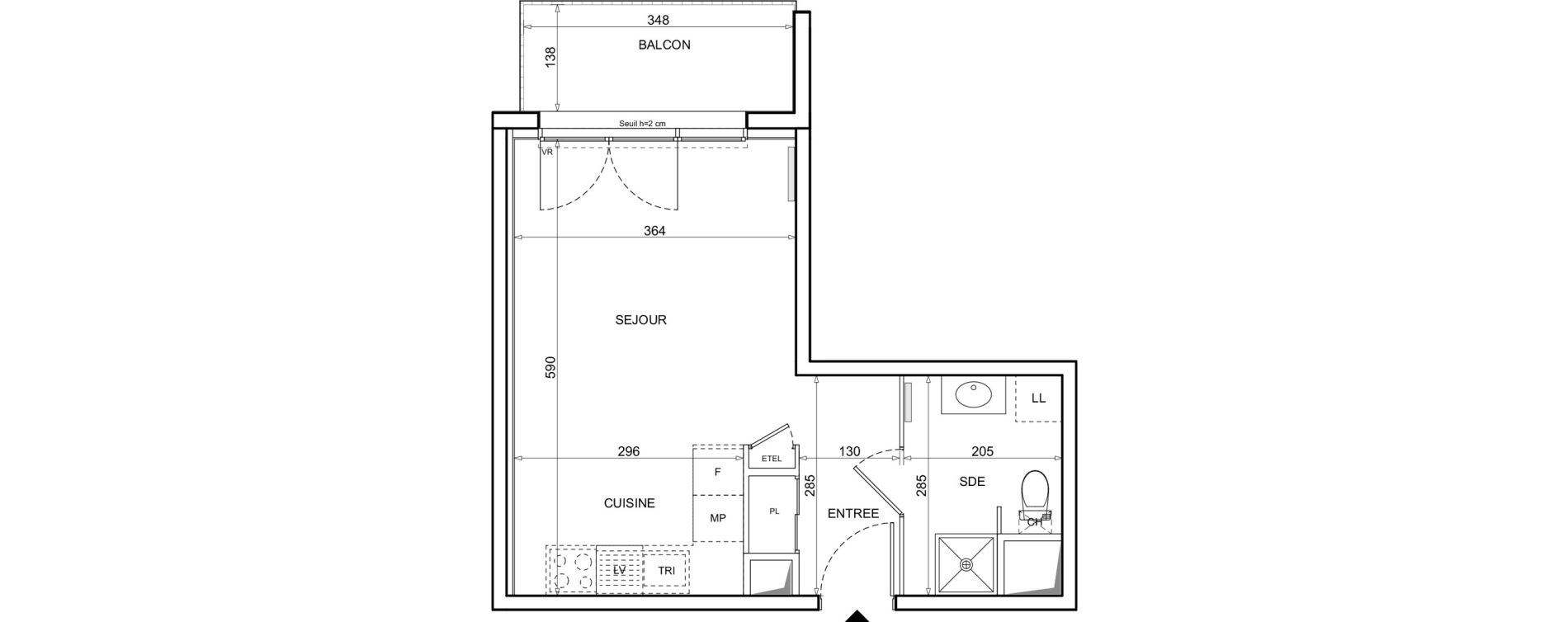 Appartement T1 de 29,70 m2 &agrave; Donville-Les-Bains Centre