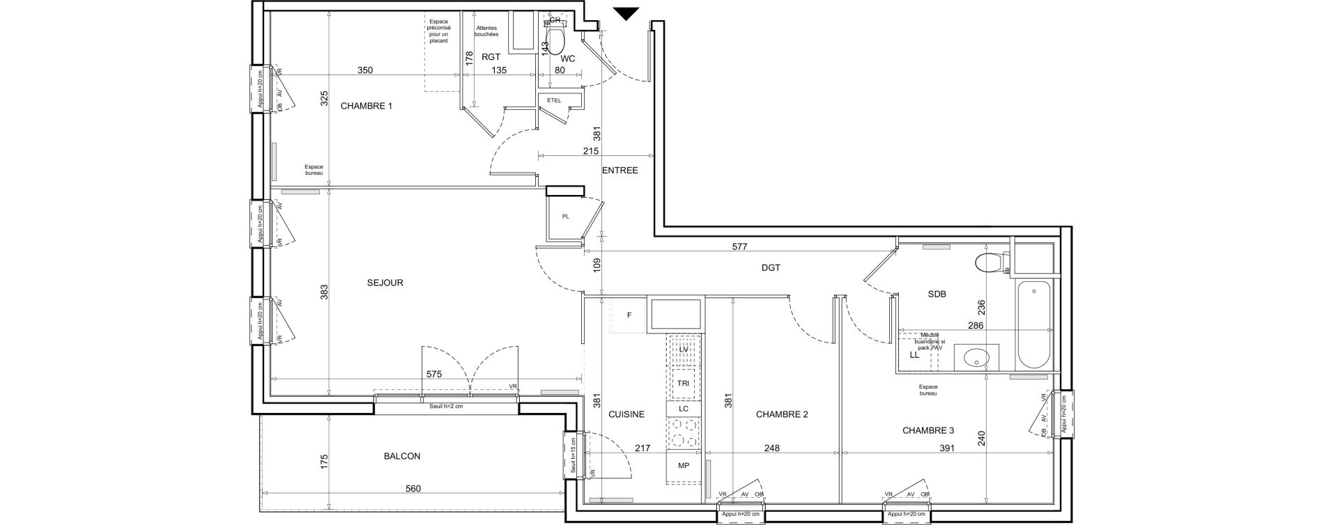 Appartement T4 de 84,94 m2 &agrave; Donville-Les-Bains Centre