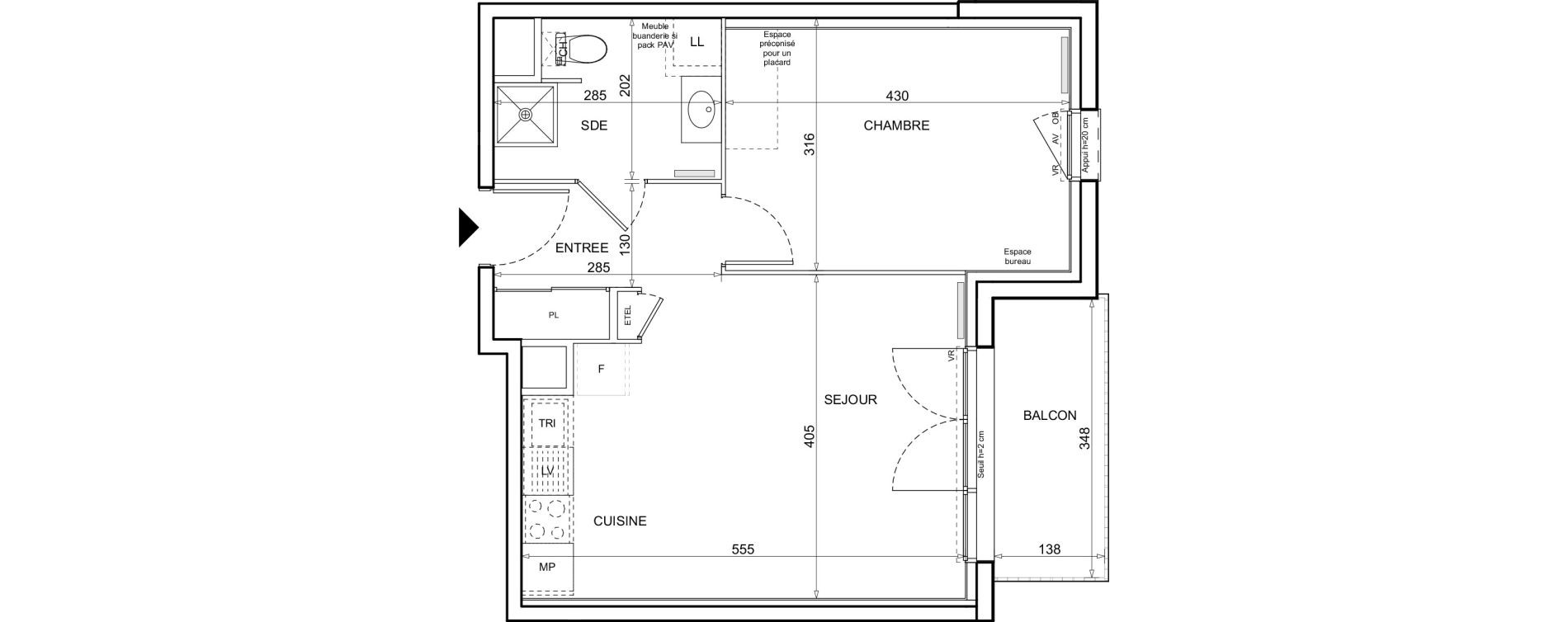 Appartement T2 de 43,49 m2 &agrave; Donville-Les-Bains Centre