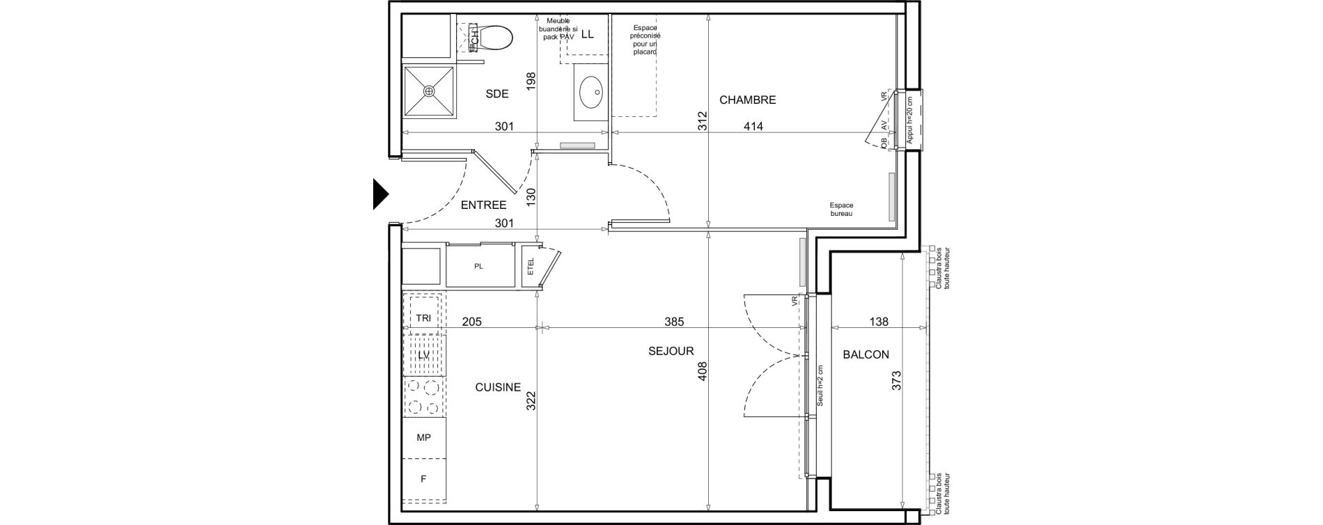 Appartement T2 de 45,01 m2 &agrave; Donville-Les-Bains Centre