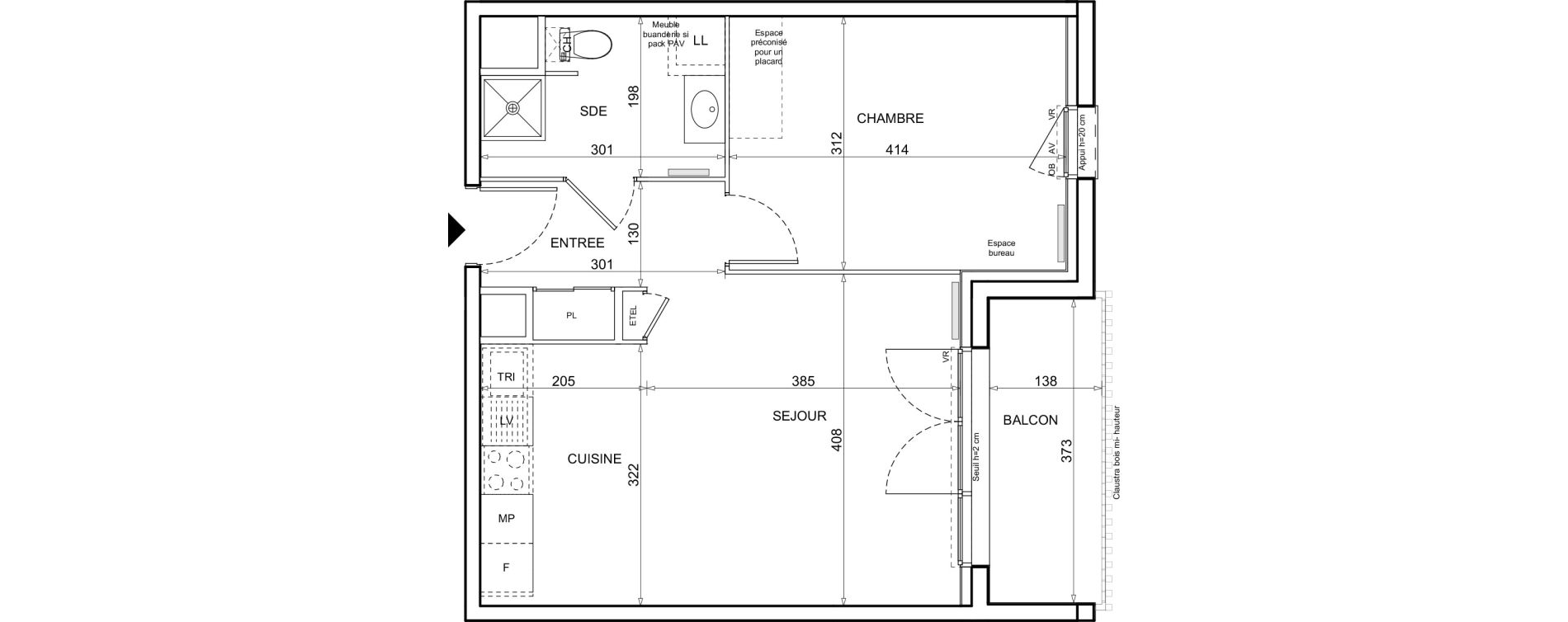 Appartement T2 de 45,01 m2 &agrave; Donville-Les-Bains Centre