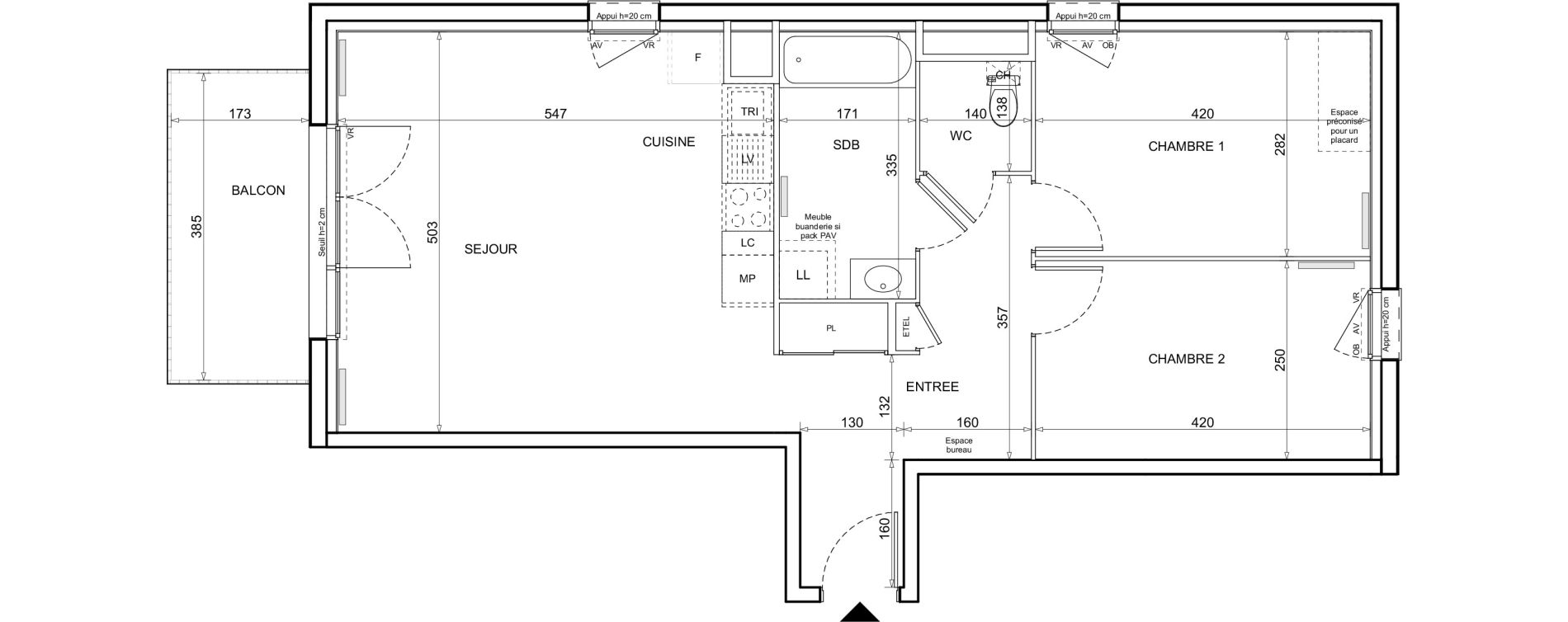 Appartement T3 de 67,37 m2 &agrave; Donville-Les-Bains Centre