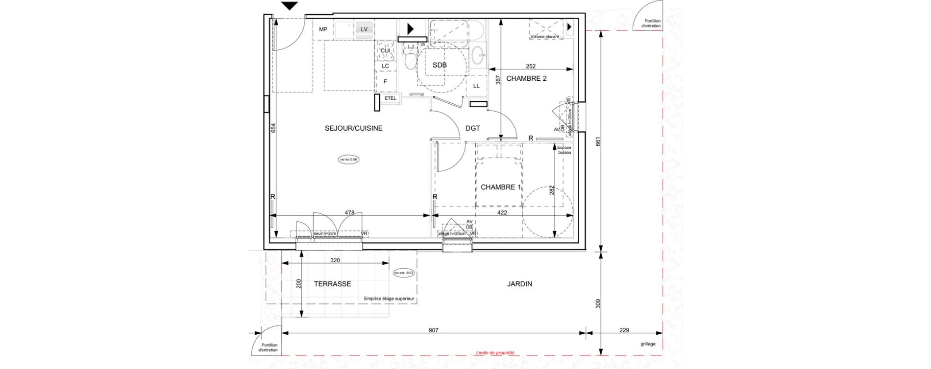 Appartement T3 de 57,10 m2 &agrave; Granville Hacqueville - stade