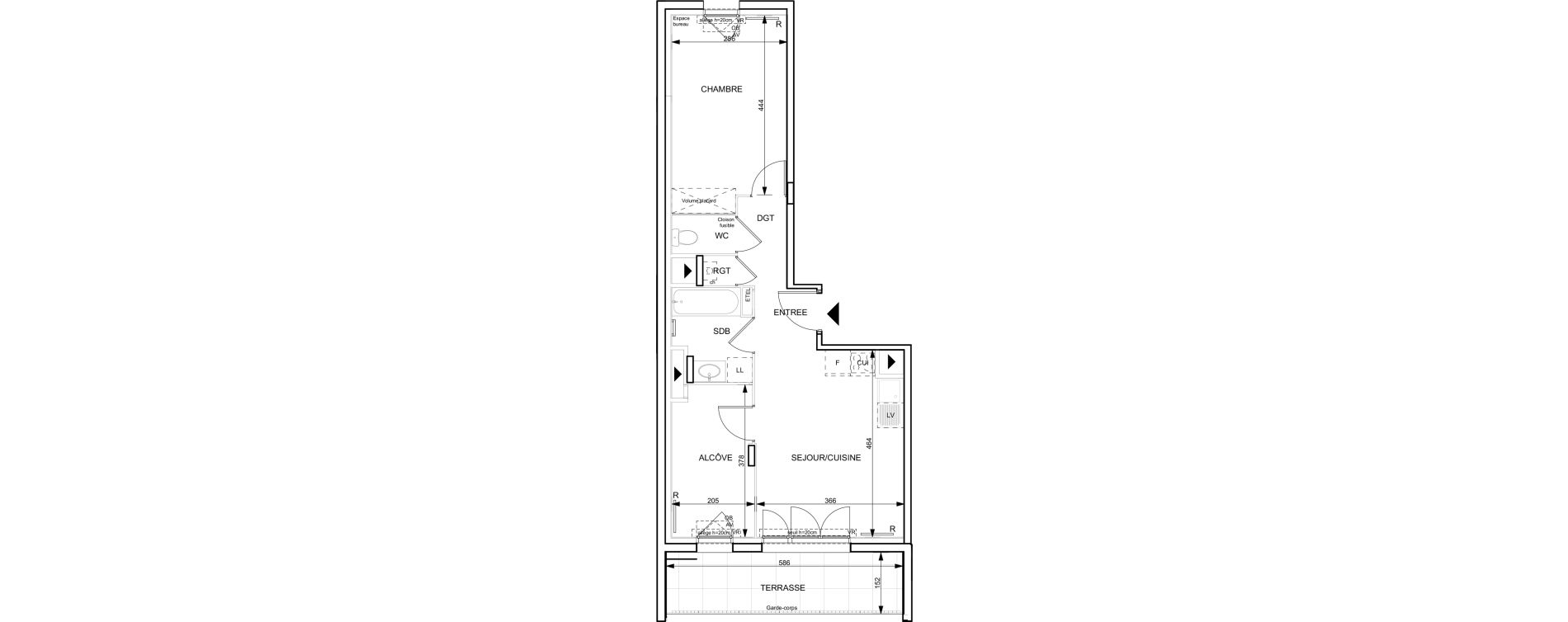 Appartement T2 de 48,73 m2 &agrave; Granville Hacqueville - stade