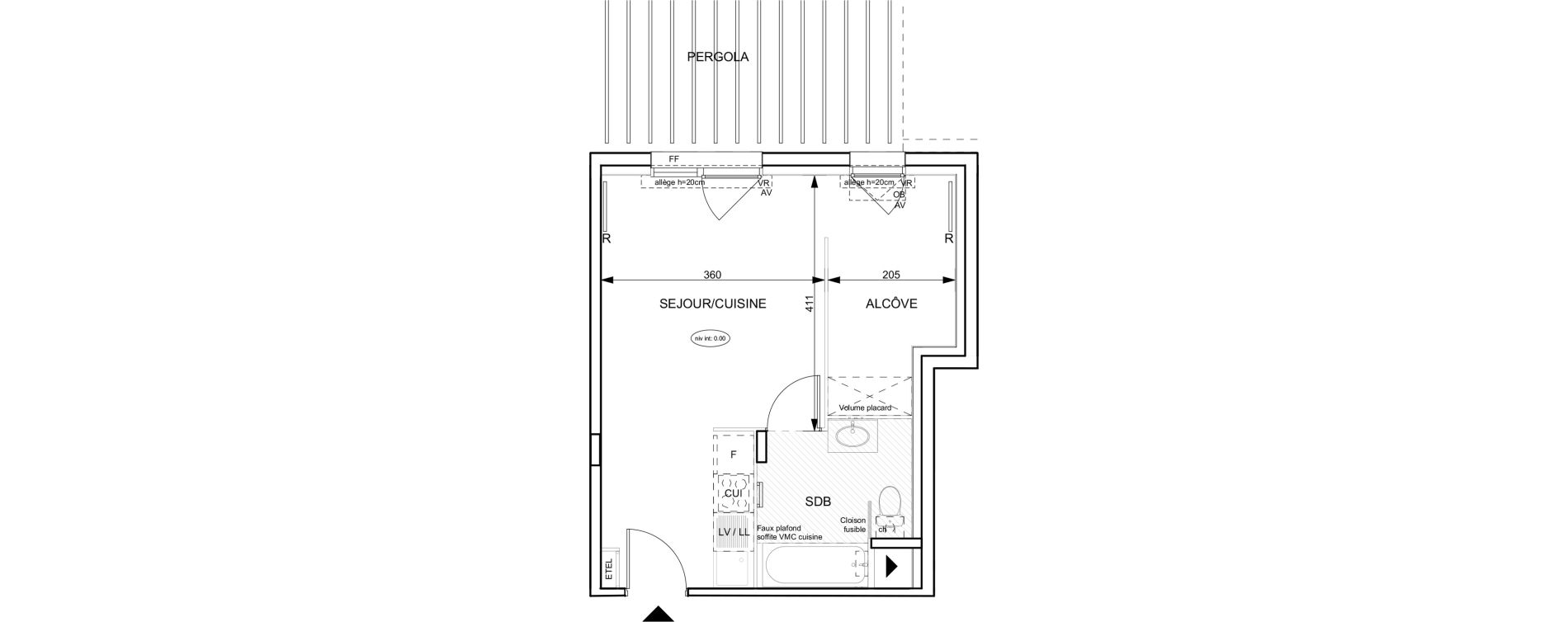 Studio de 33,86 m2 &agrave; Granville Hacqueville - stade