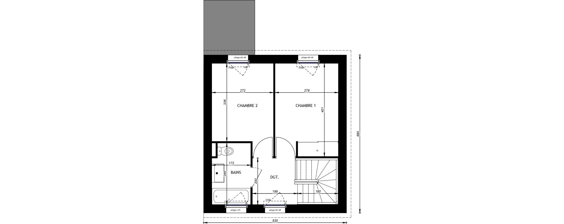 Maison T3 de 59,41 m2 &agrave; Hauteville-Sur-Mer Centre