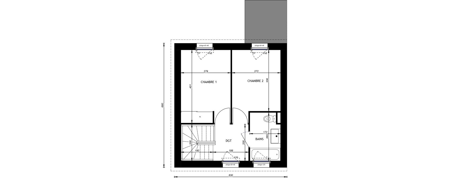 Maison T3 de 59,41 m2 &agrave; Hauteville-Sur-Mer Centre