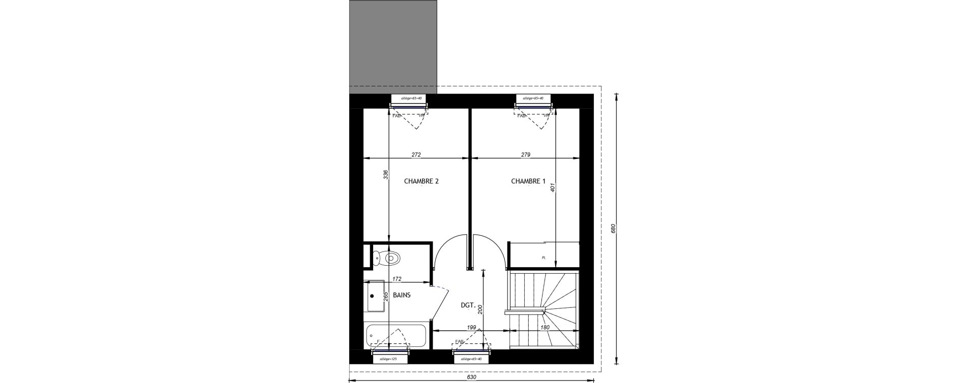 Maison T3 de 59,41 m2 &agrave; Hauteville-Sur-Mer Centre