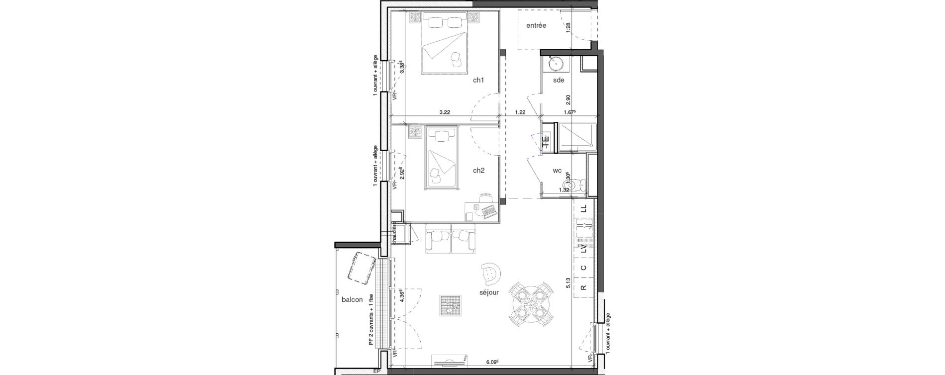 Appartement T3 de 63,60 m2 &agrave; Alen&ccedil;on Courteille