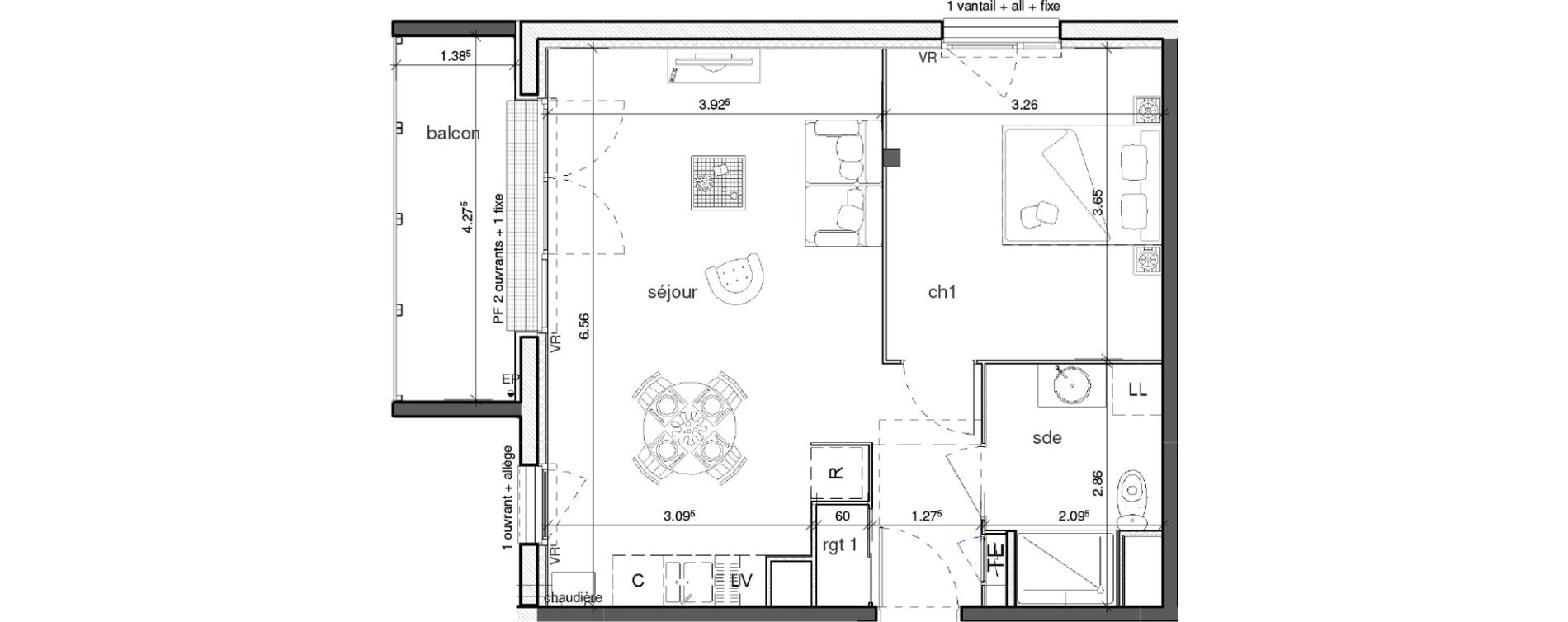 Appartement T2 de 45,60 m2 &agrave; Alen&ccedil;on Courteille