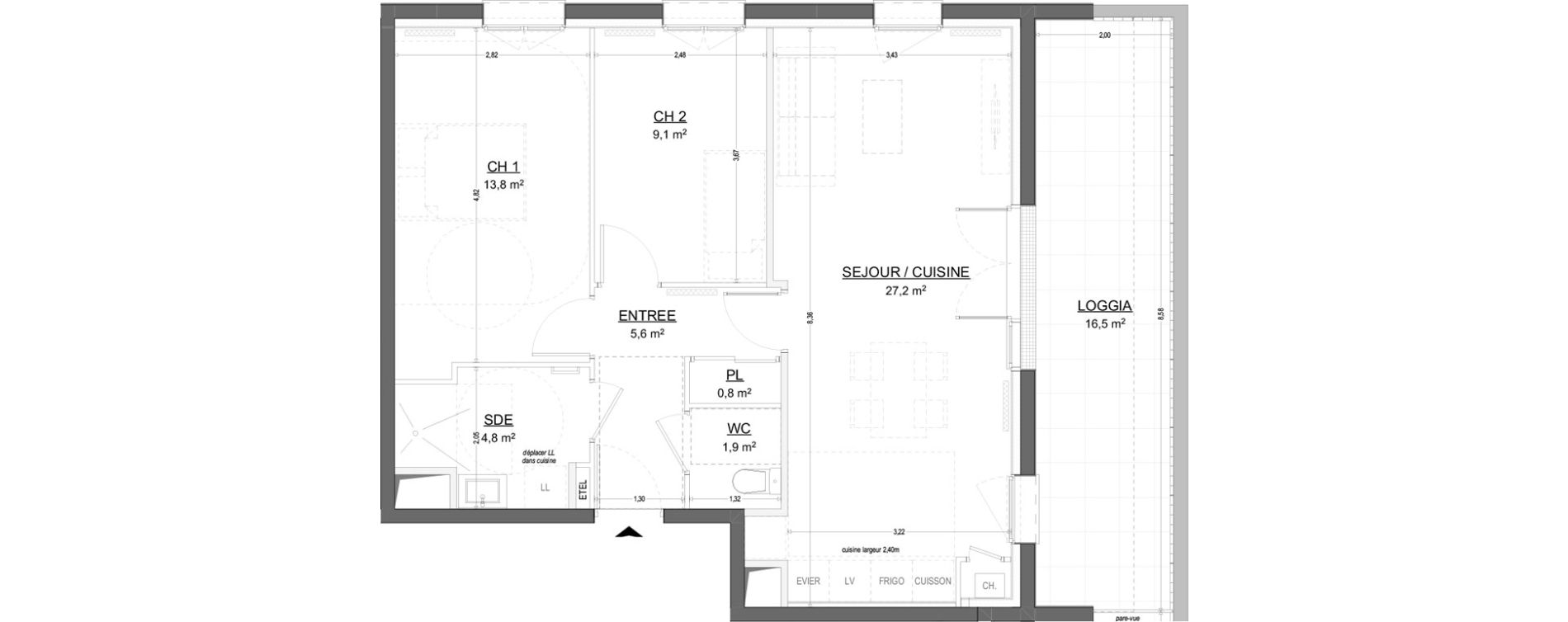 Appartement T3 de 63,18 m2 &agrave; Flers Paulette duhalde