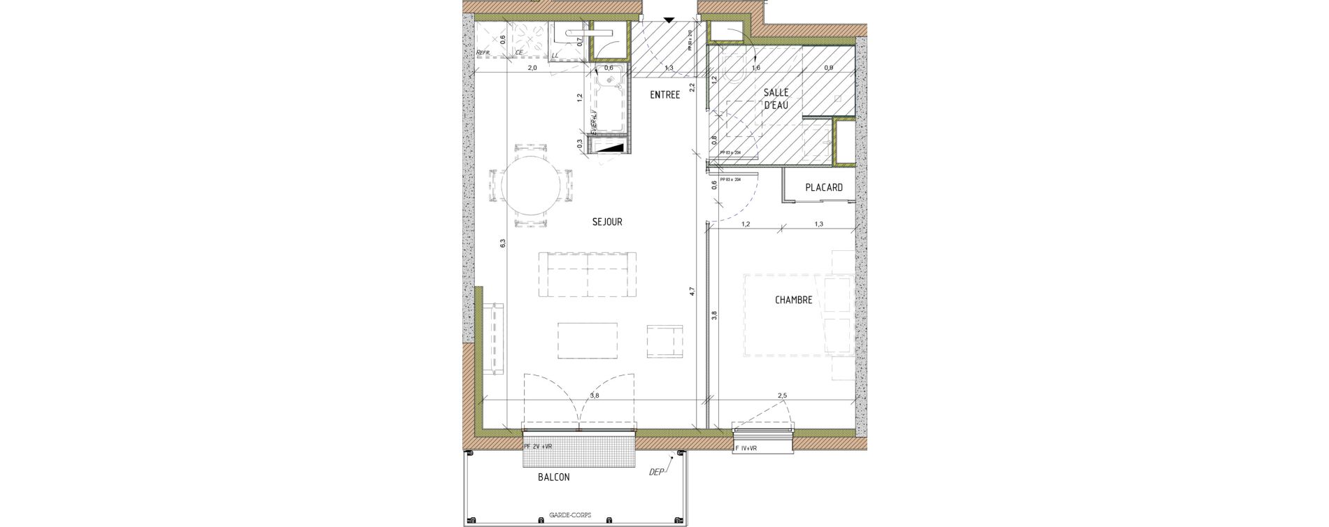 Appartement T2 de 41,60 m2 &agrave; Amfreville-La-Mi-Voie Centre
