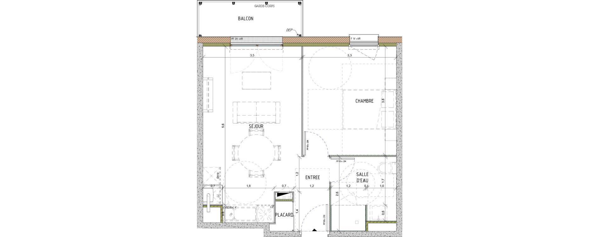 Appartement T2 de 41,70 m2 &agrave; Amfreville-La-Mi-Voie Centre