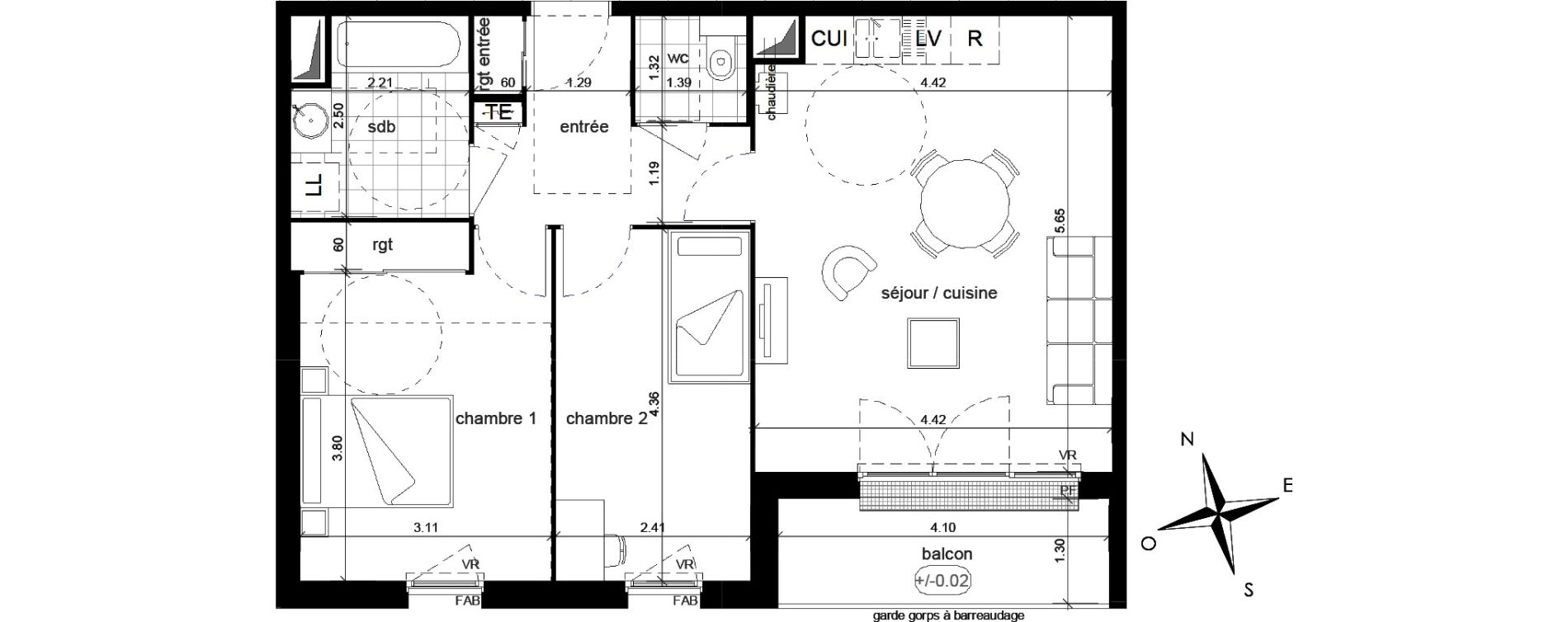 Appartement T3 de 62,10 m2 &agrave; Bihorel Le village