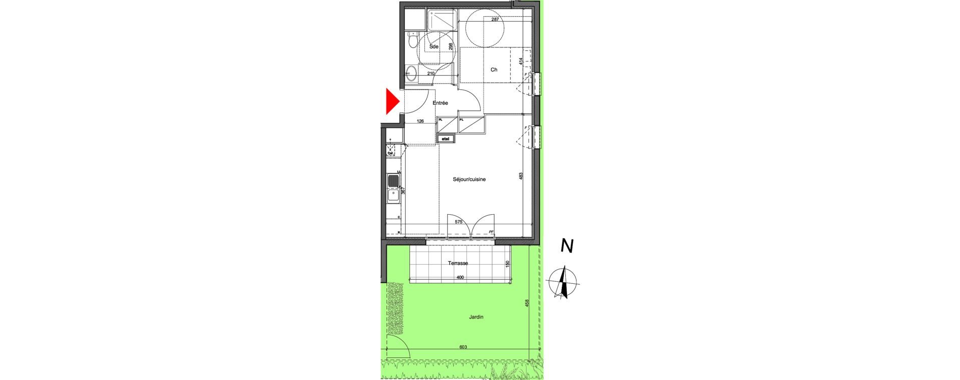 Appartement T2 de 46,26 m2 &agrave; Bihorel Le chapitre